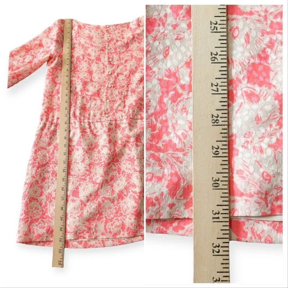 Paul & Joe Cat Print Jacquard Silk Mini Dress, Pink, Size 38EU (US6/S) - Picture 15 of 16